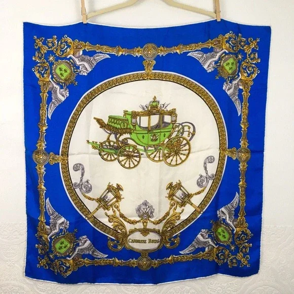 Vintage Echo royal coach silk scarf lion head carriage rare carriage motif - Picture 1 of 11